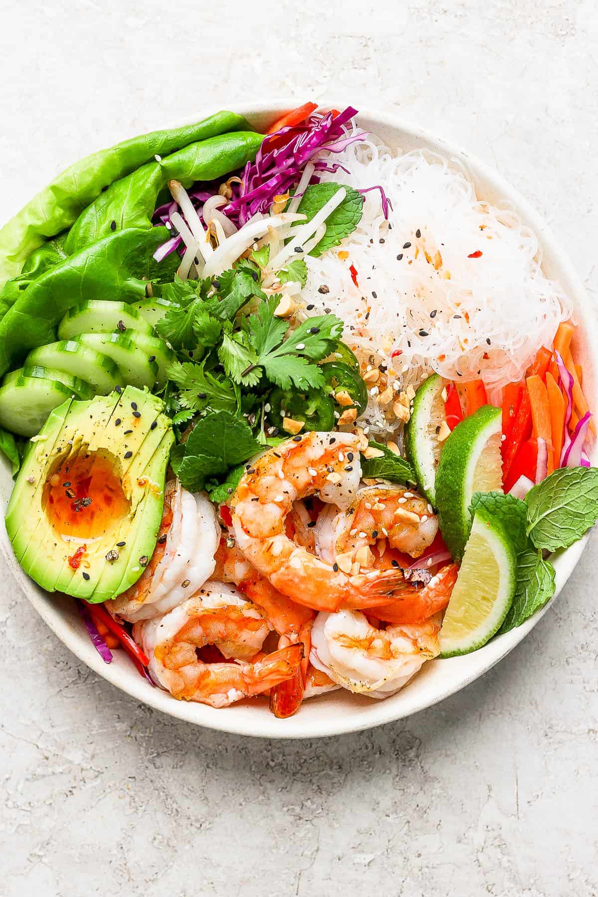 The best shrimp spring roll bowl recipe.
